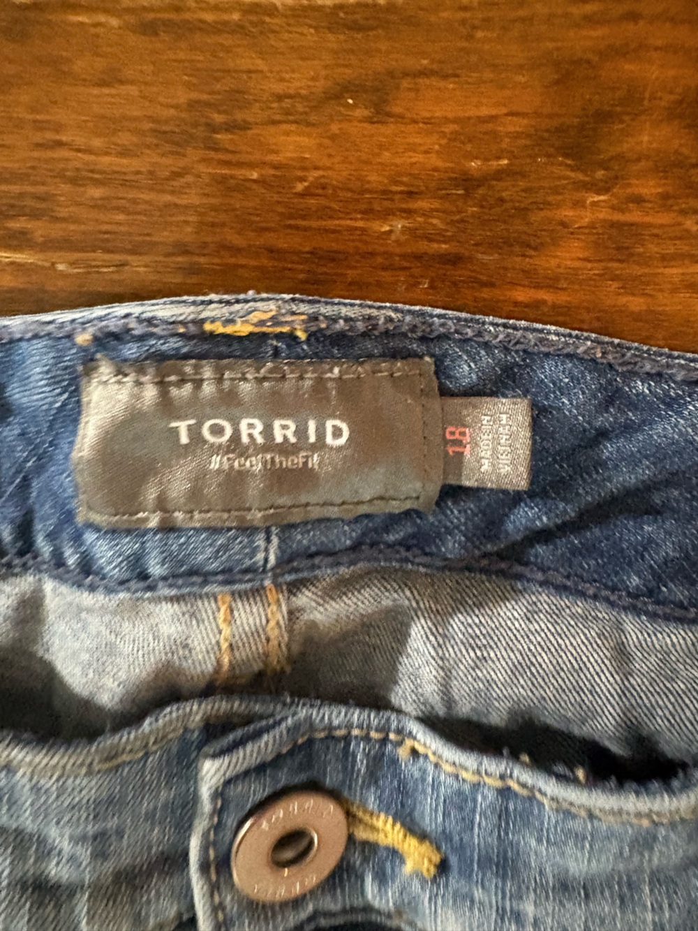 Torrid blue jean shorts distressed long size 18 - Picture 3 of 5